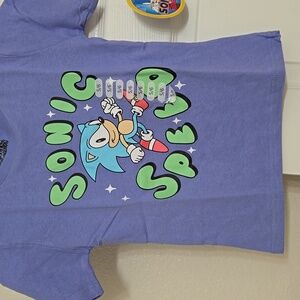 Sonic the Hedgehog Pastel Purole Blue T-shirt Kids Size 5/6 NWT